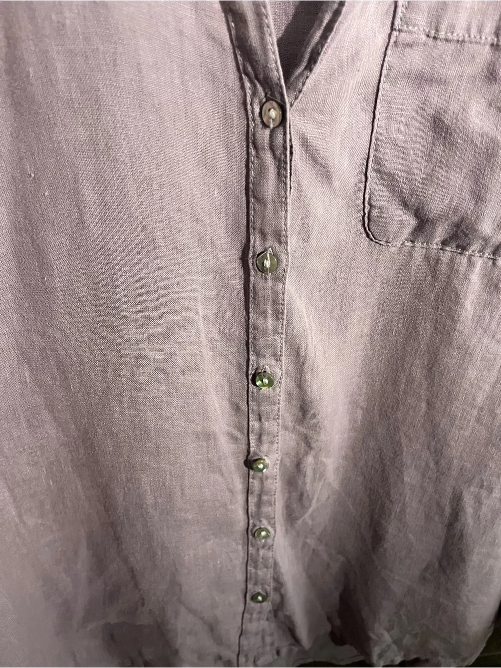 Sigred Olsen Women’s Linen Long-Sleeve Button-Up Shirt in Dusty Rose. - Picture 4 of 5
